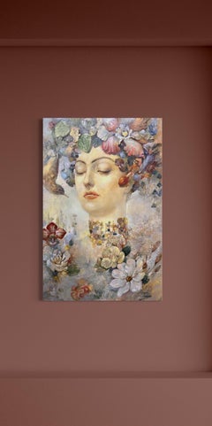 Portrait Surrealism Original oil Painting, Ready to Hang