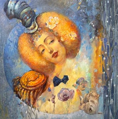 Sorriso Ritratto Surrealismo Pittura a olio originale, pronta da appendere