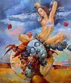 Transparent Dream Figurative Surrealism Original oil Painting, Ready to Hang