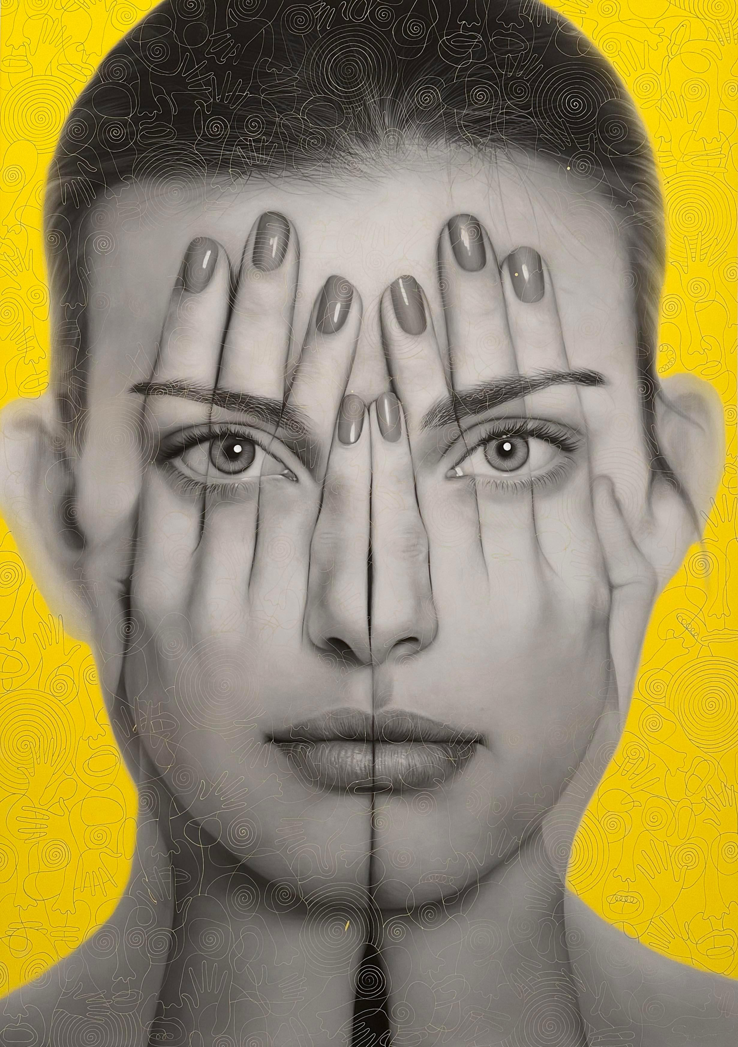 DS Mirror Yellow - Mixed Media Art by Tigran Tsitoghdzyan