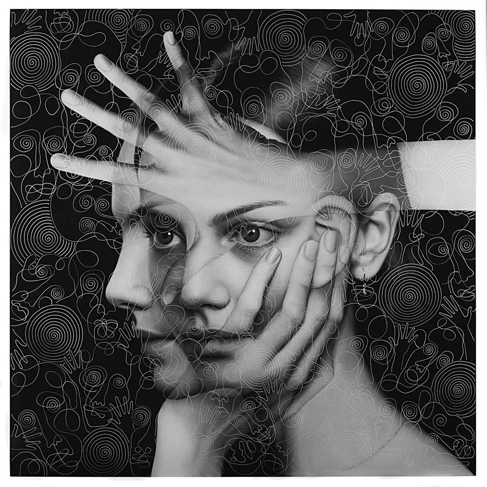 Tigran Tsitoghdzyan Portrait Painting - Mirror Metamorphosis II Reimagined