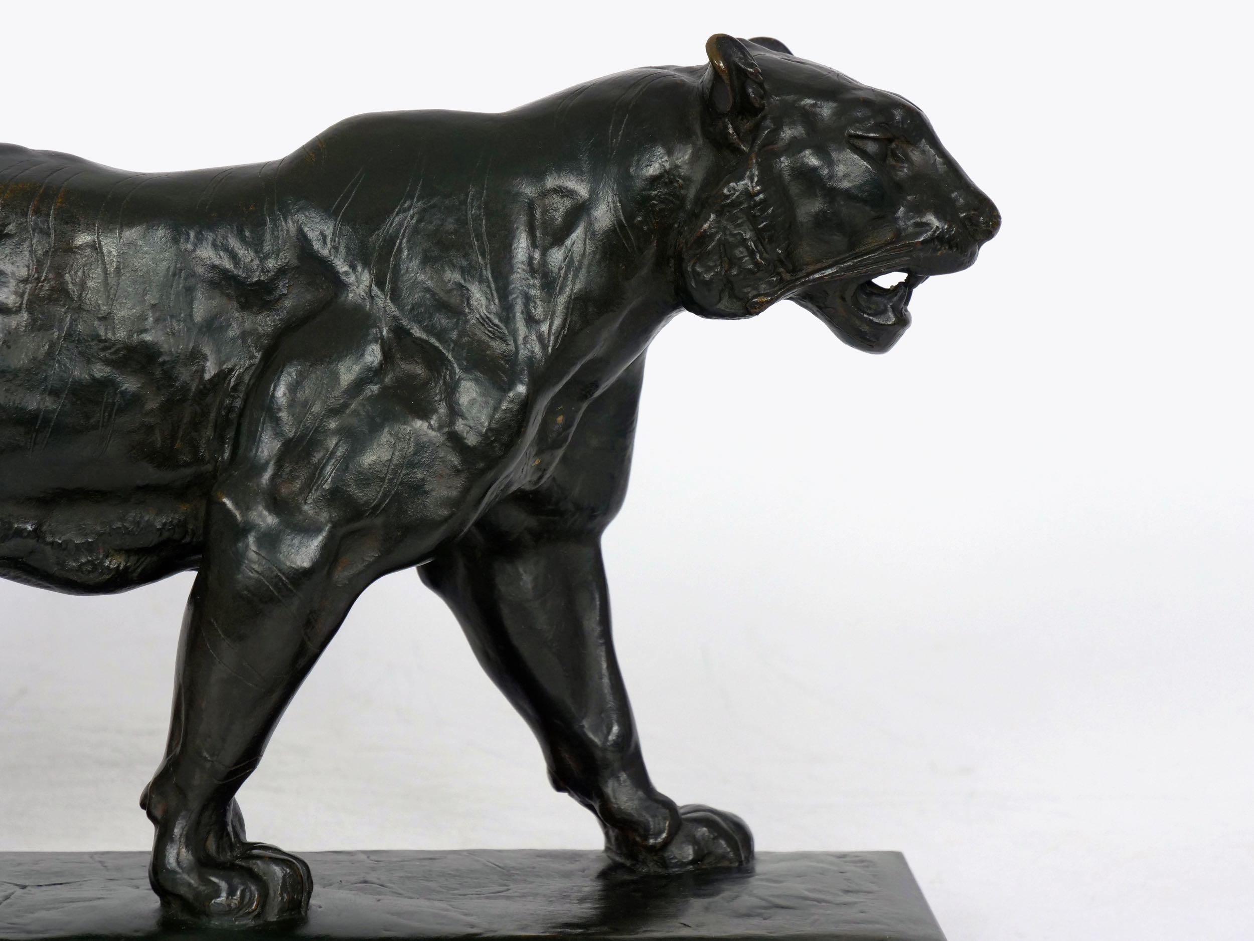“Tigre Qui Marche” French Bronze Sculpture by Antoine-Louis Barye & Barbedienne 1