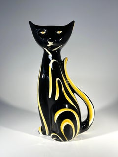 Tigris Cat Vase By Anneleise Beckh For Schmider, West Germany 1950’s
