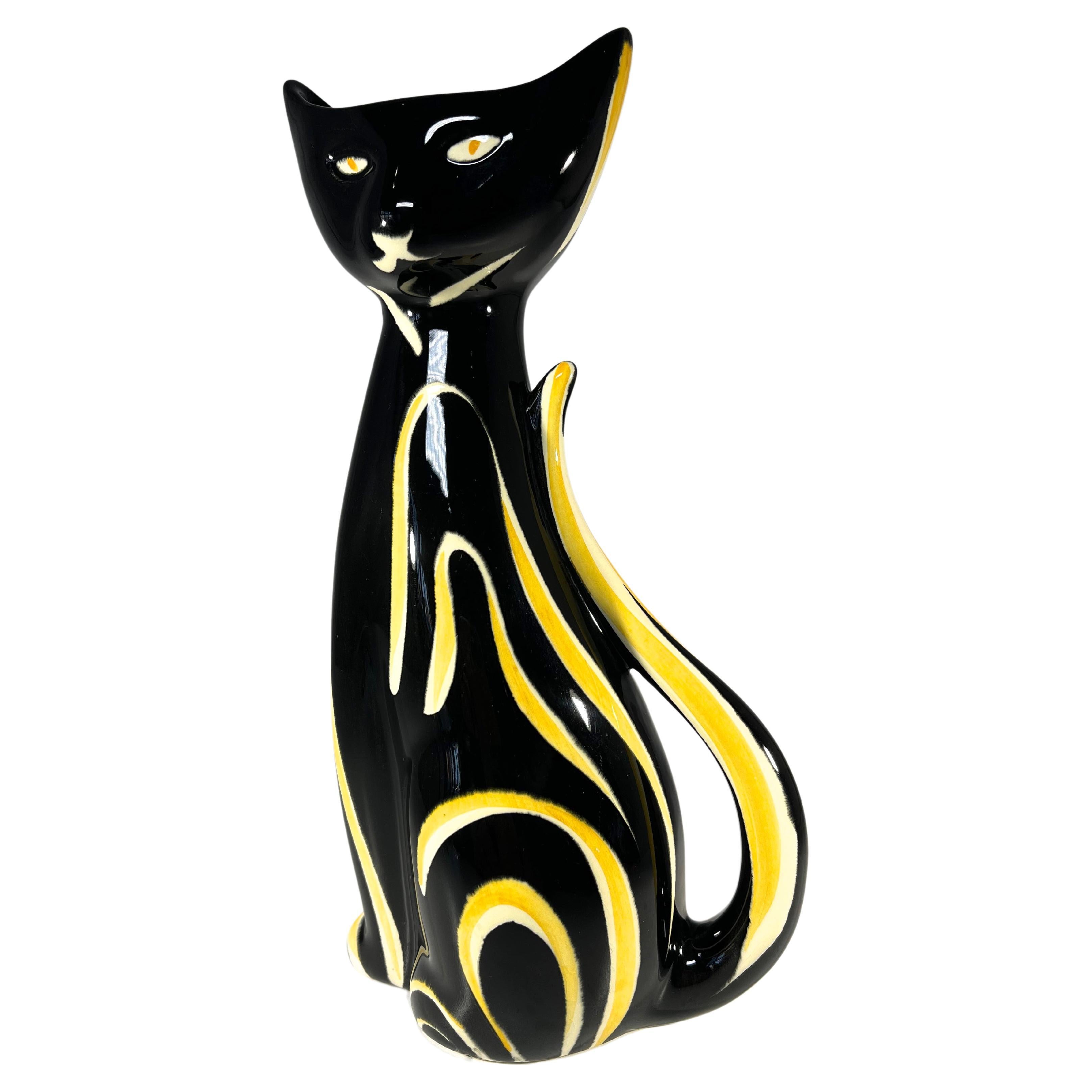 Tigris Cat Vase By Anneleise Beckh For Schmider, West Germany 1950’s For Sale