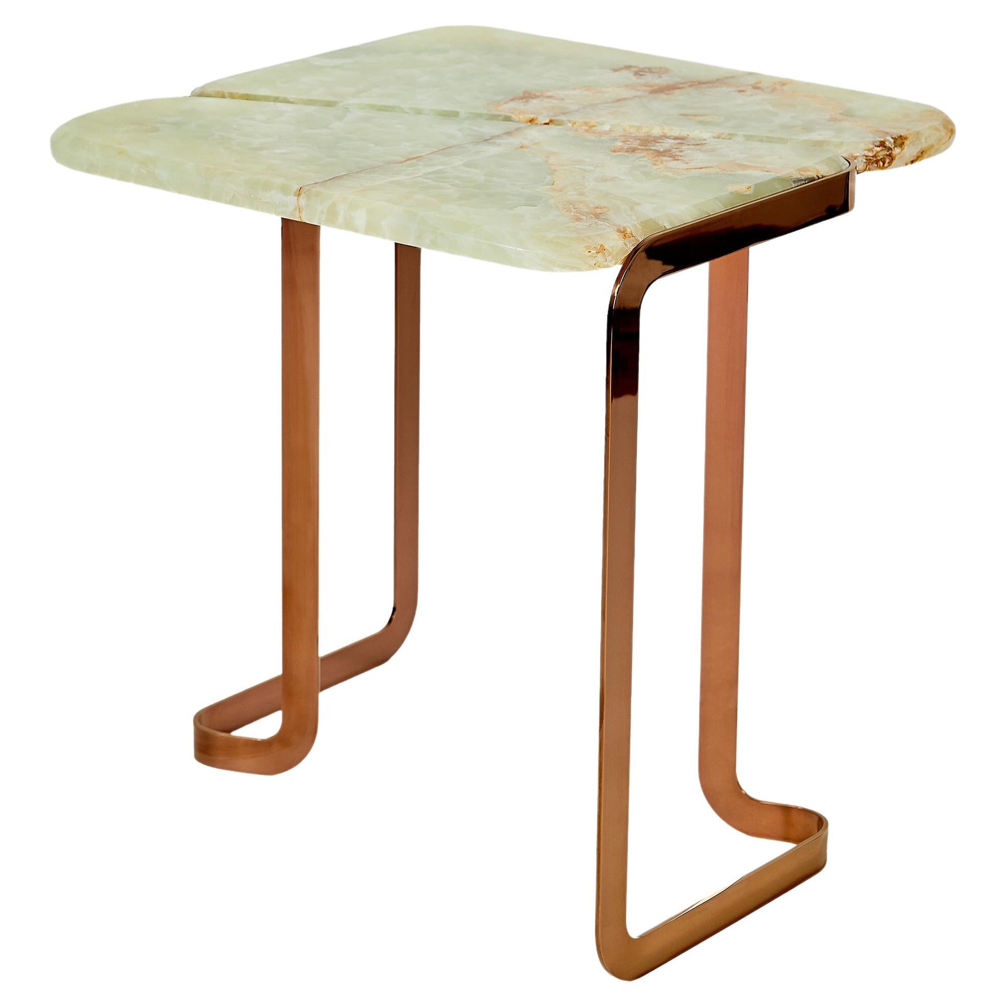 Tigris Side Table, Green Onyx For Sale