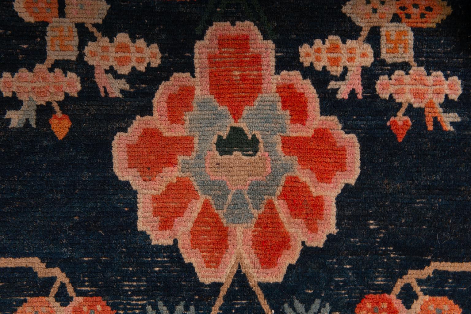 Wool Tibetan Antique Rug from Private Collection