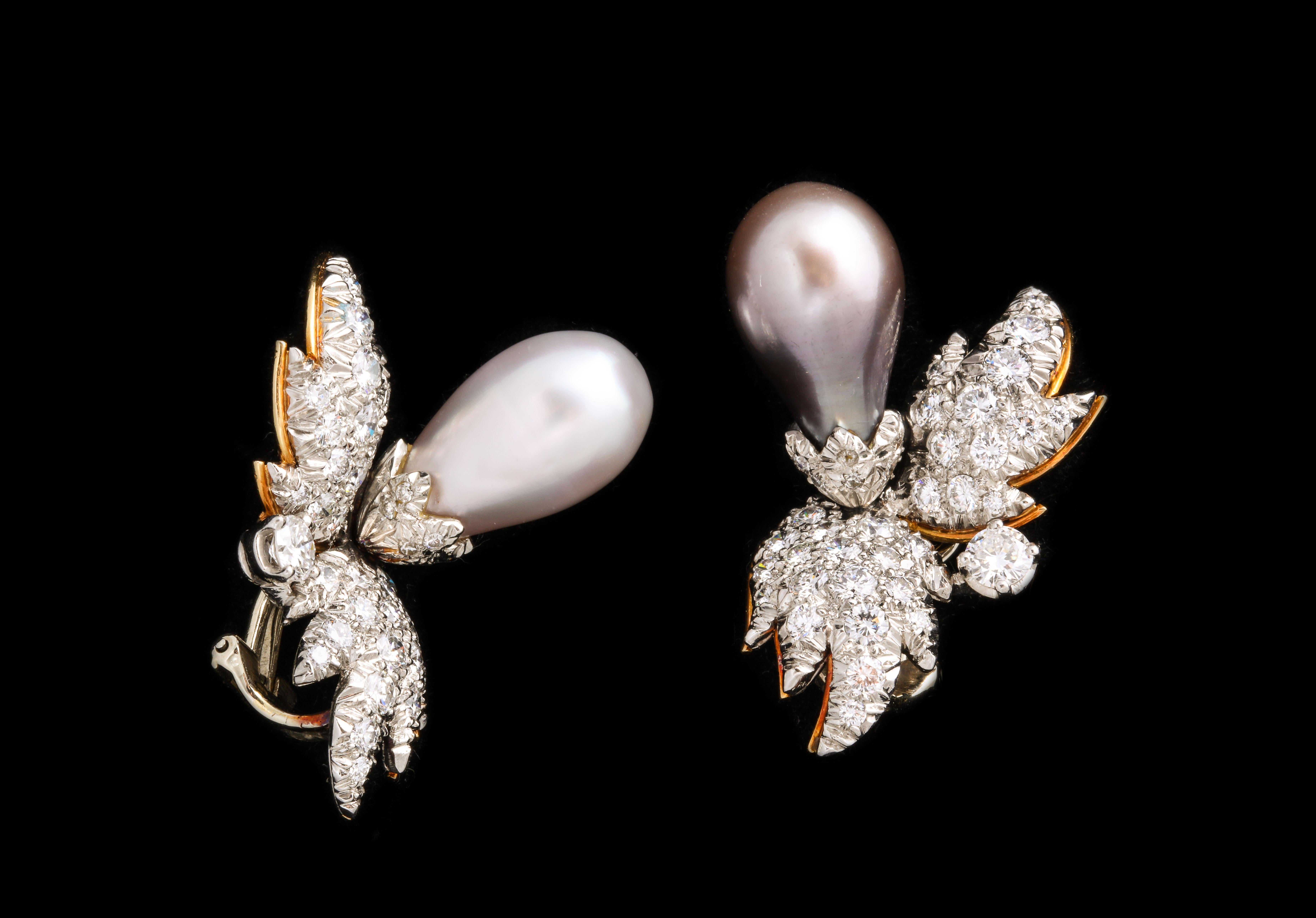 Tiffany & Co. by Jean Schlumberger Natural Pearl Earrings In Excellent Condition In New York, NY