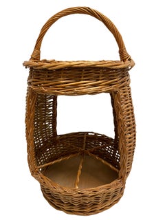 Tiki Bar Bottle Wine Rack, Wine Storage Wine Basket in Wicker & Wood, German