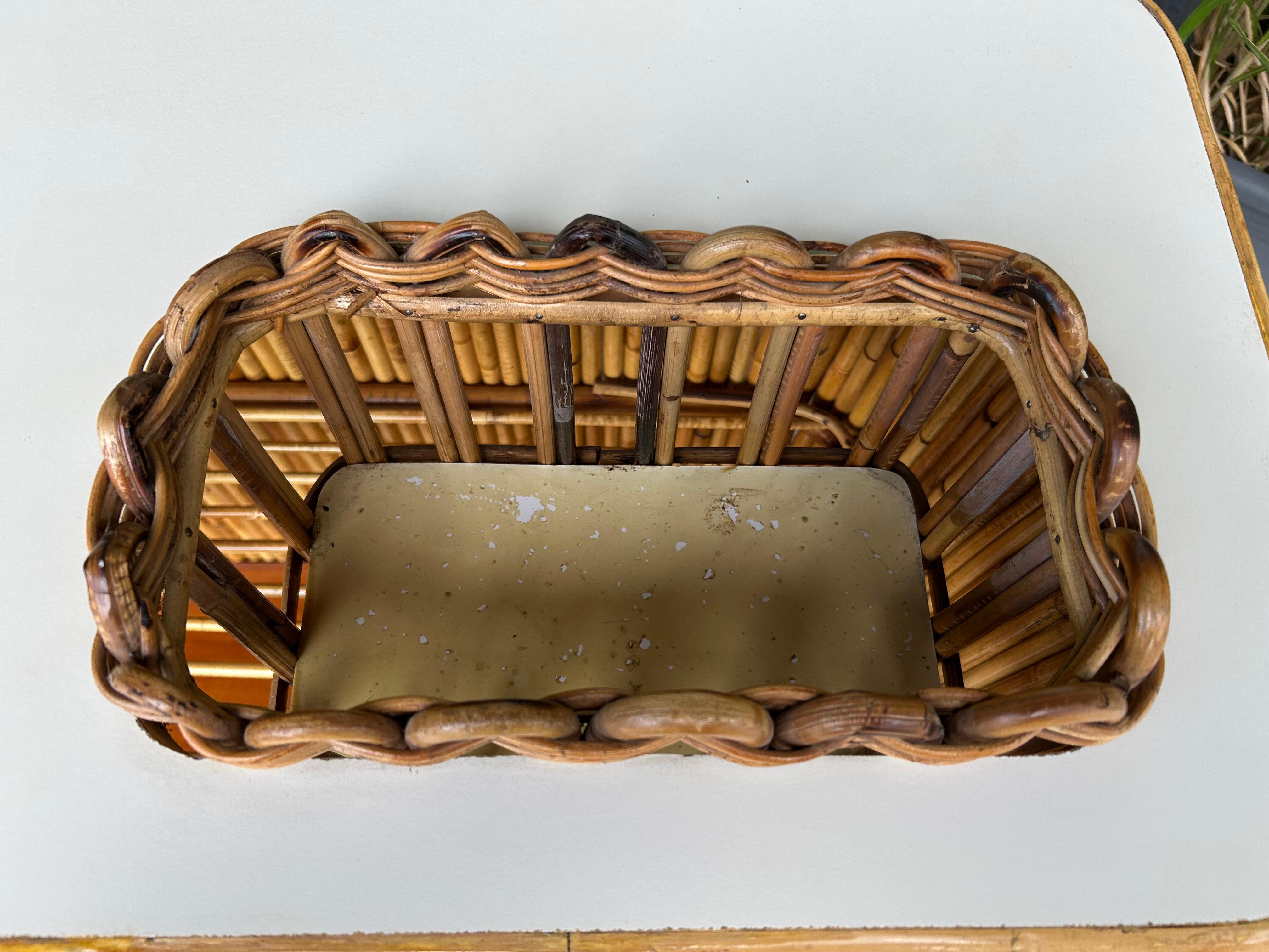 Tiki Bar in Bamboo and Rattan attributed to Tito Agnoli, Italy, 1950s, Dry Bar In Good Condition For Sale In Cork, IE