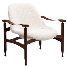 Sessel "Tiki" aus Teakholz und Bouclé Busnelli Italien 1960