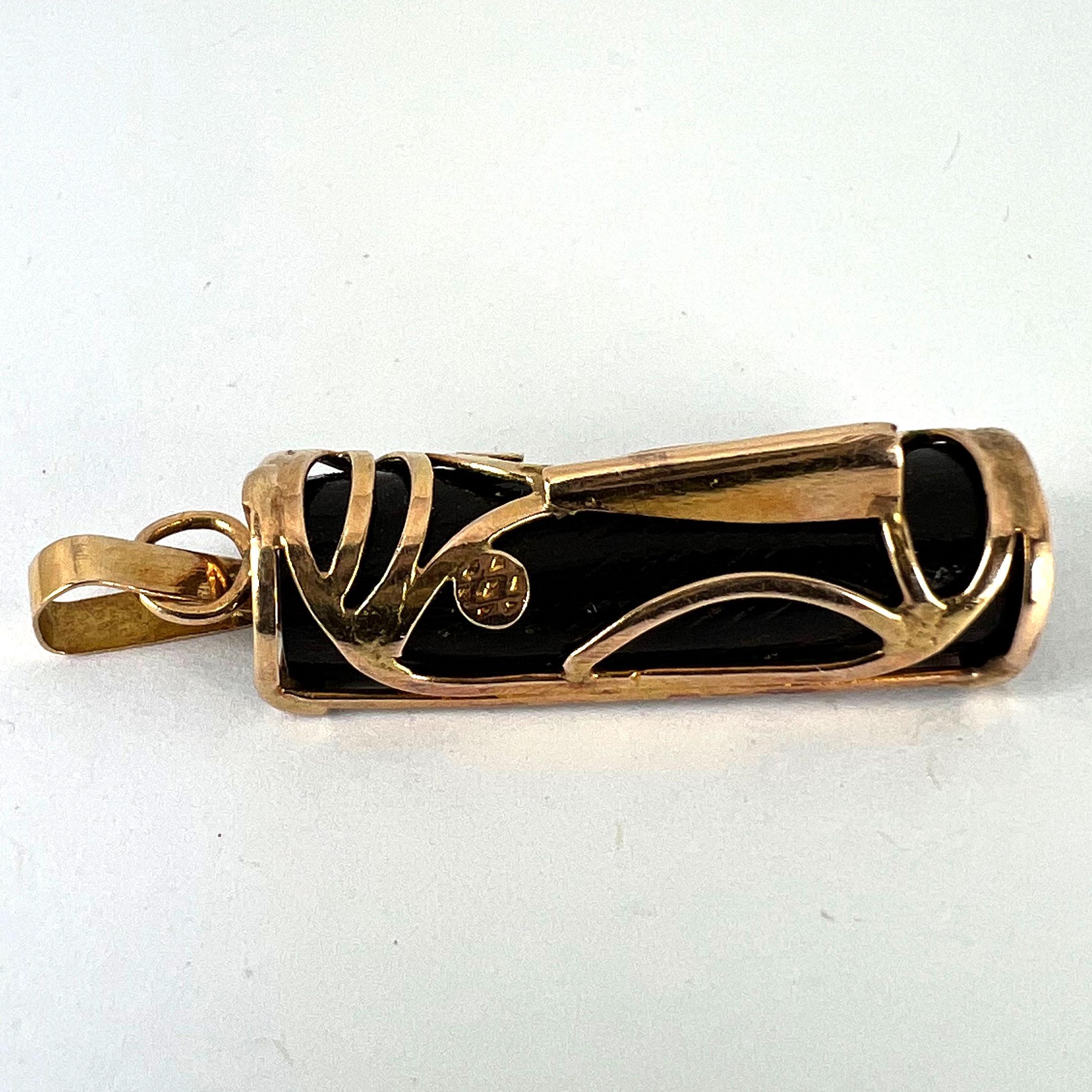 Tiki Mask Touch Wood 14K Rose Gold Good Luck Charm Pendant For Sale 10