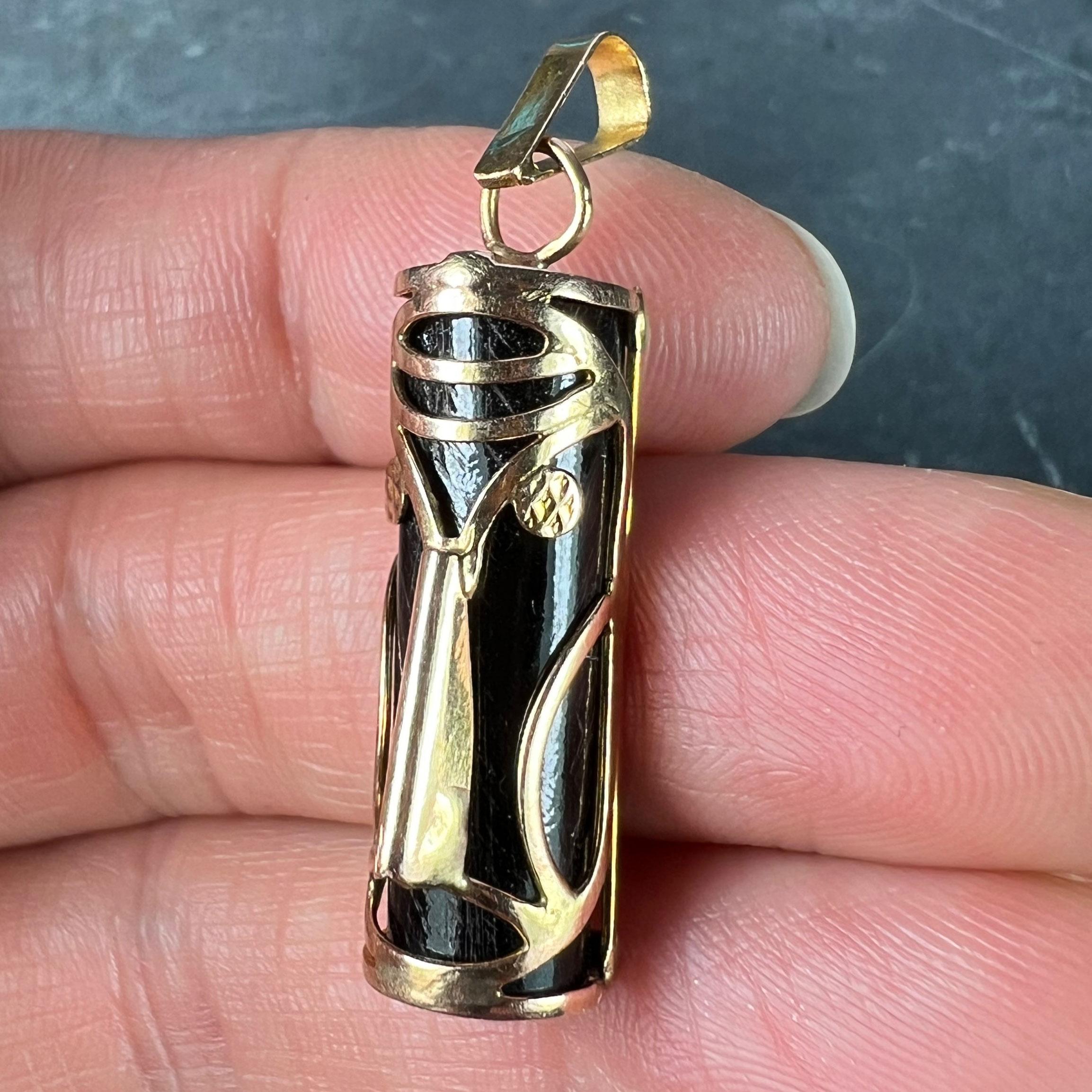 Ciondolo portafortuna in oro rosa 14K con maschera Tiki Touch Wood in vendita 2