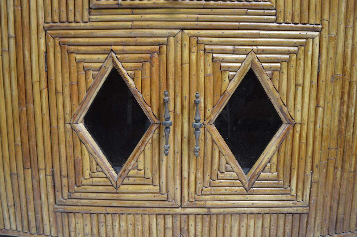 Mid-Century Modern Tiki Style Bamboo Terrarium  Vivarium Reptile Tank
