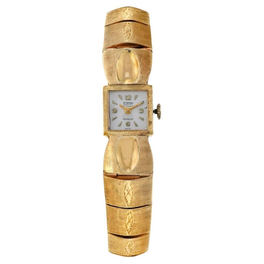 Tilbury 14K Yellow Gold Bracelet Watch For Sale