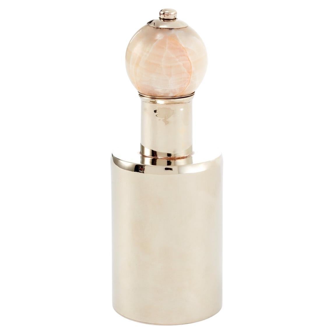 Tilcara Medium Bottle,  Cream Onyx & Alpaca Silver