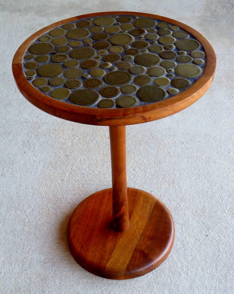 Ceramic Tile and Teak Nesting Tables by Martz for Marshall Studios For Sale