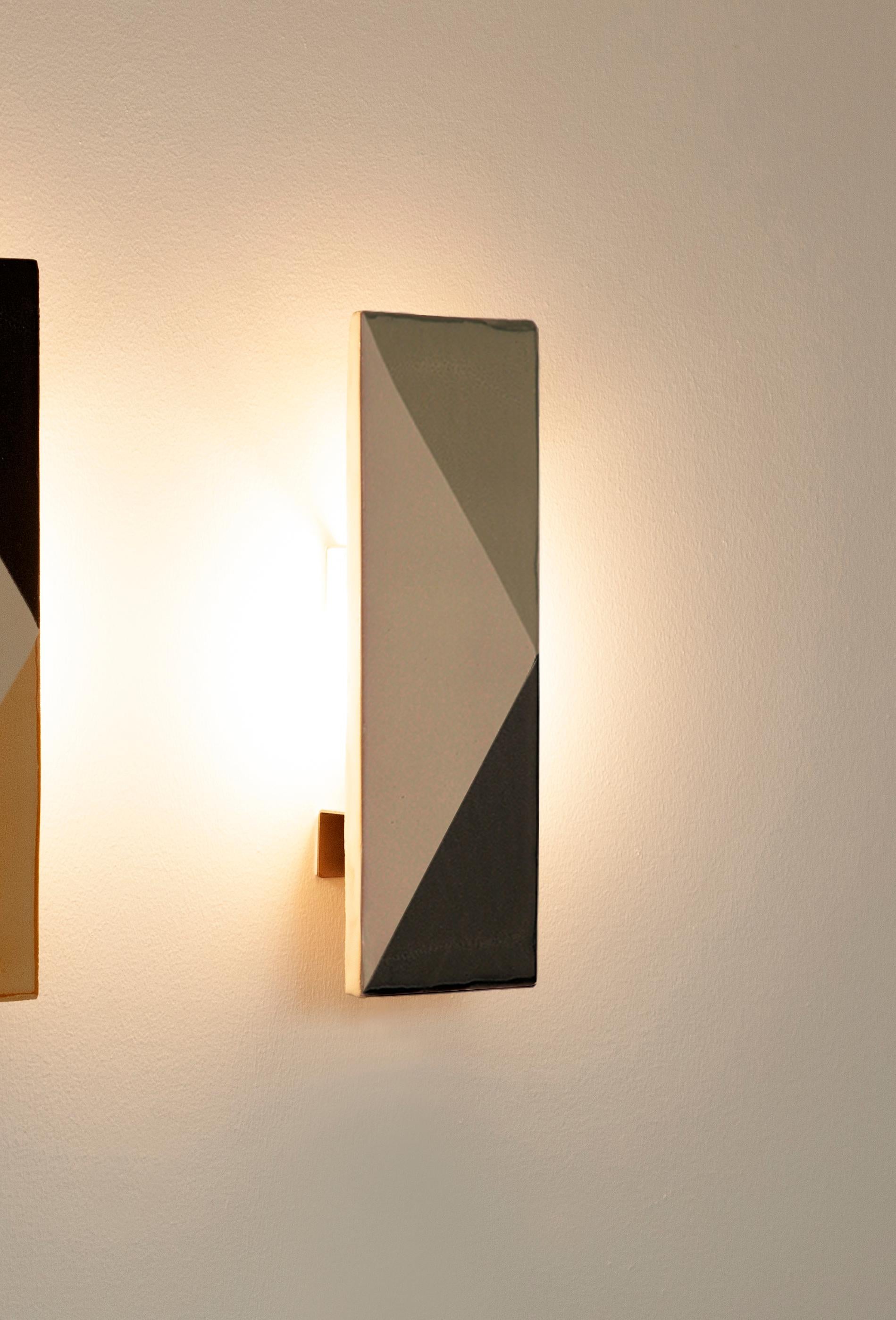 Aplique decorativo de cerámica verde y gris by Violaine d'Harcourt Otro en venta