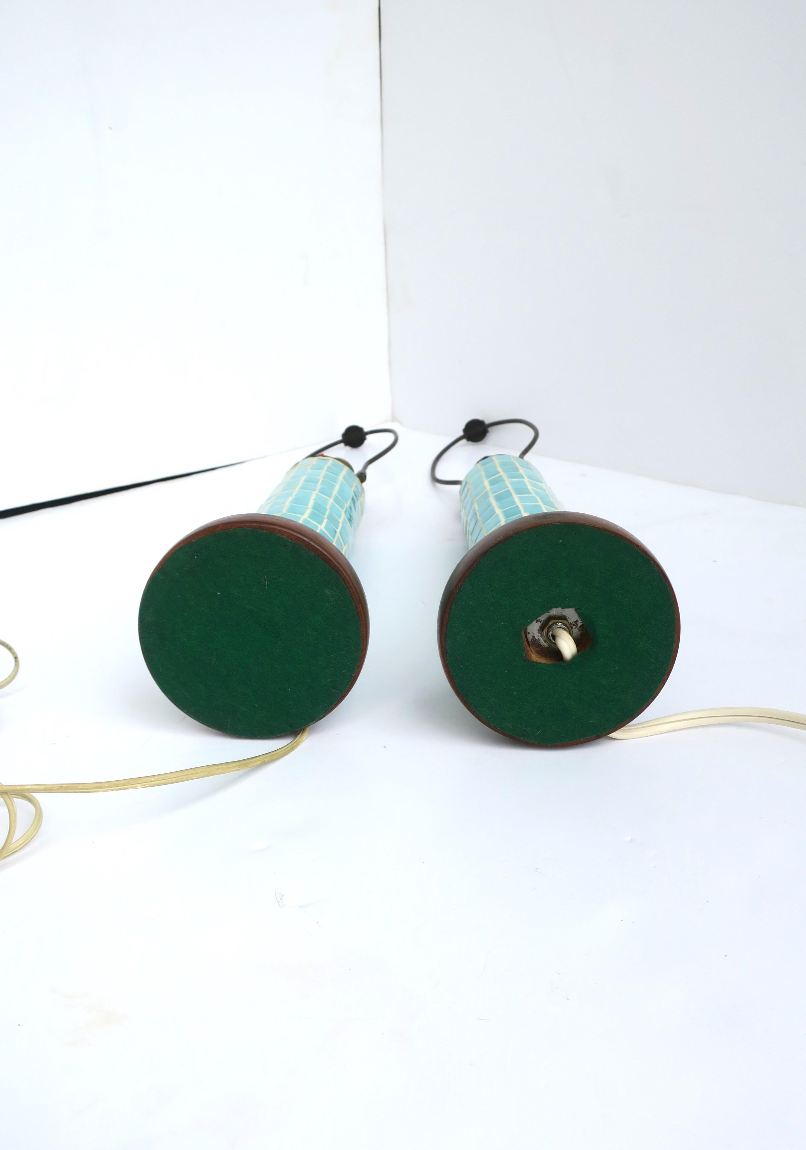 Tile Mosaic Table Lamps, Pair For Sale 4