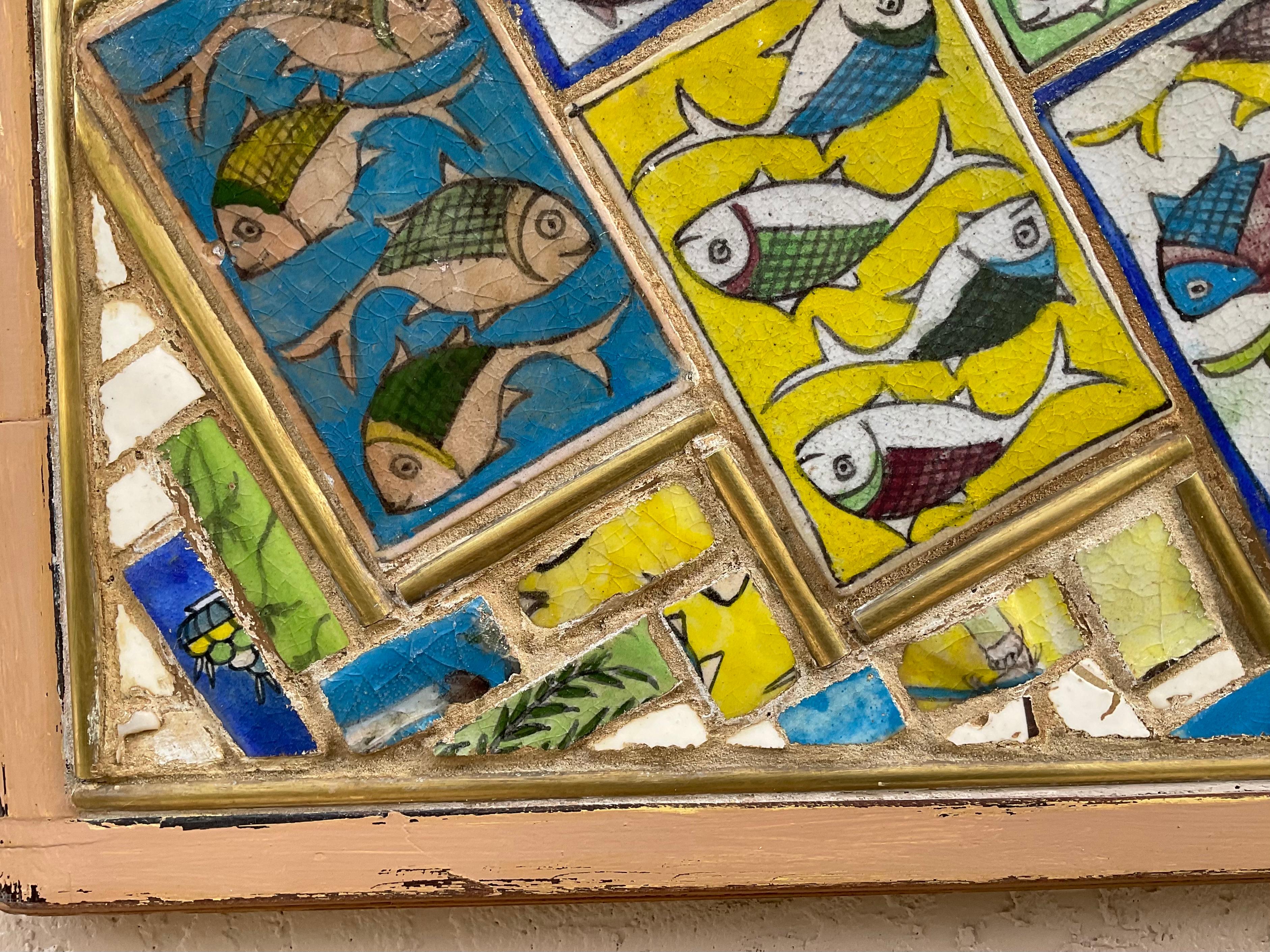 Kachel-Mosaik-Wandleuchter von Joseph Malekan im Angebot 3