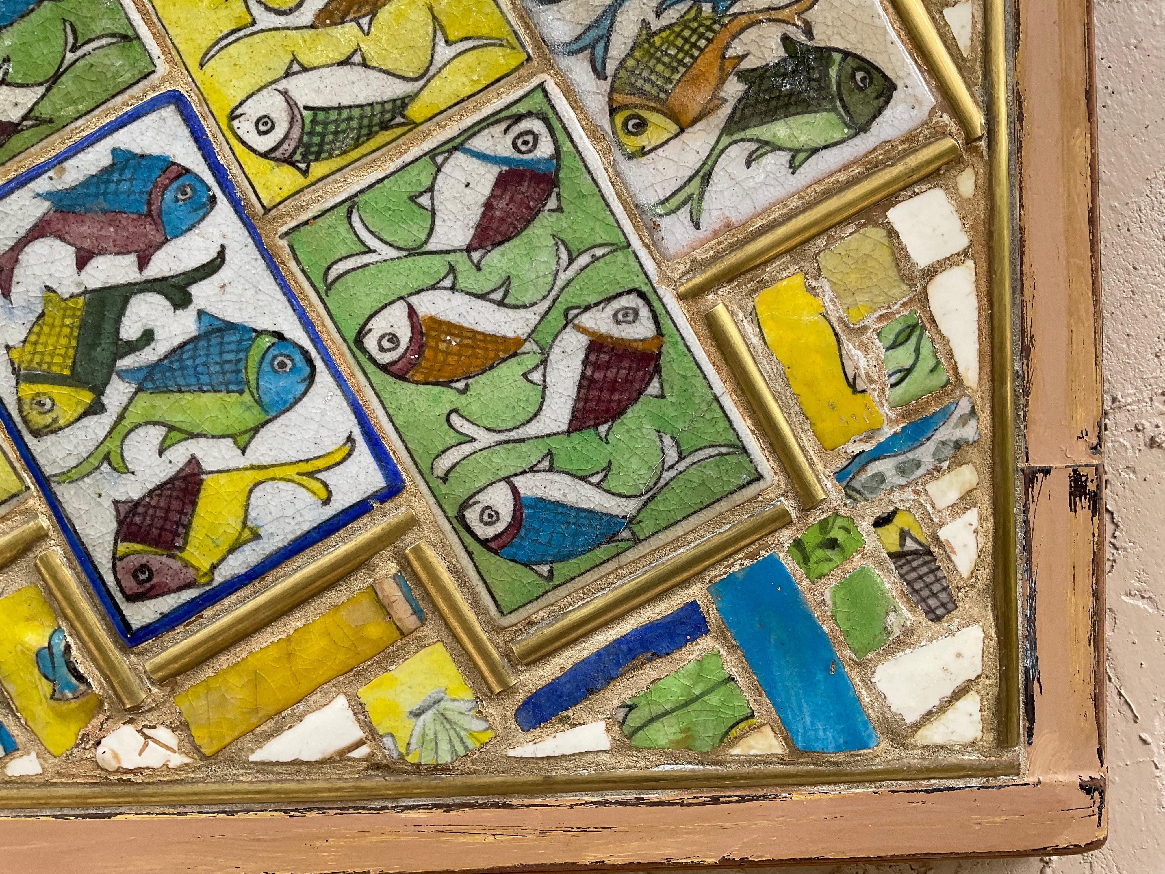 Kachel-Mosaik-Wandleuchter von Joseph Malekan im Angebot 4