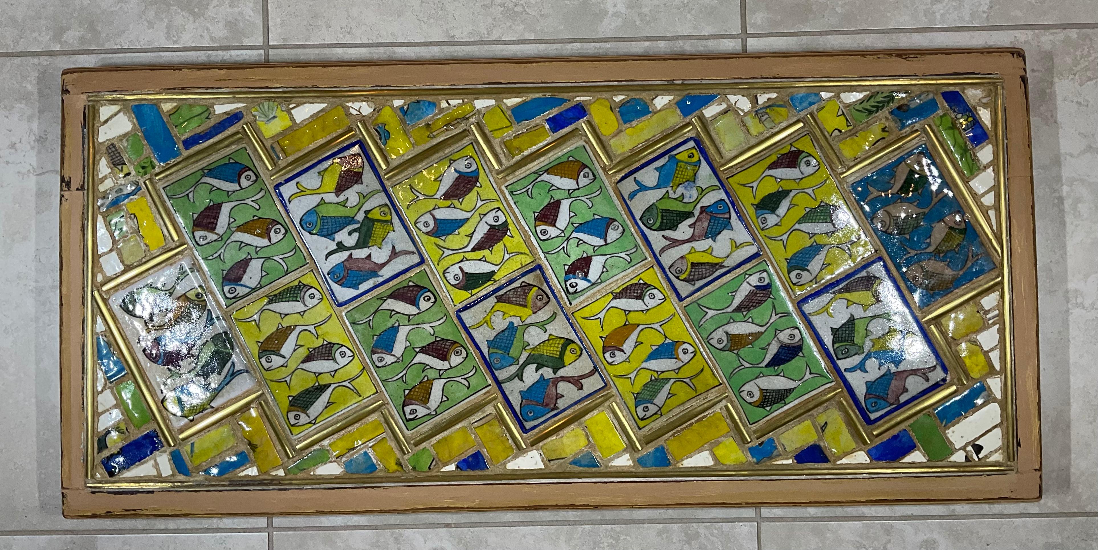 Kachel-Mosaik-Wandleuchter von Joseph Malekan im Angebot 5