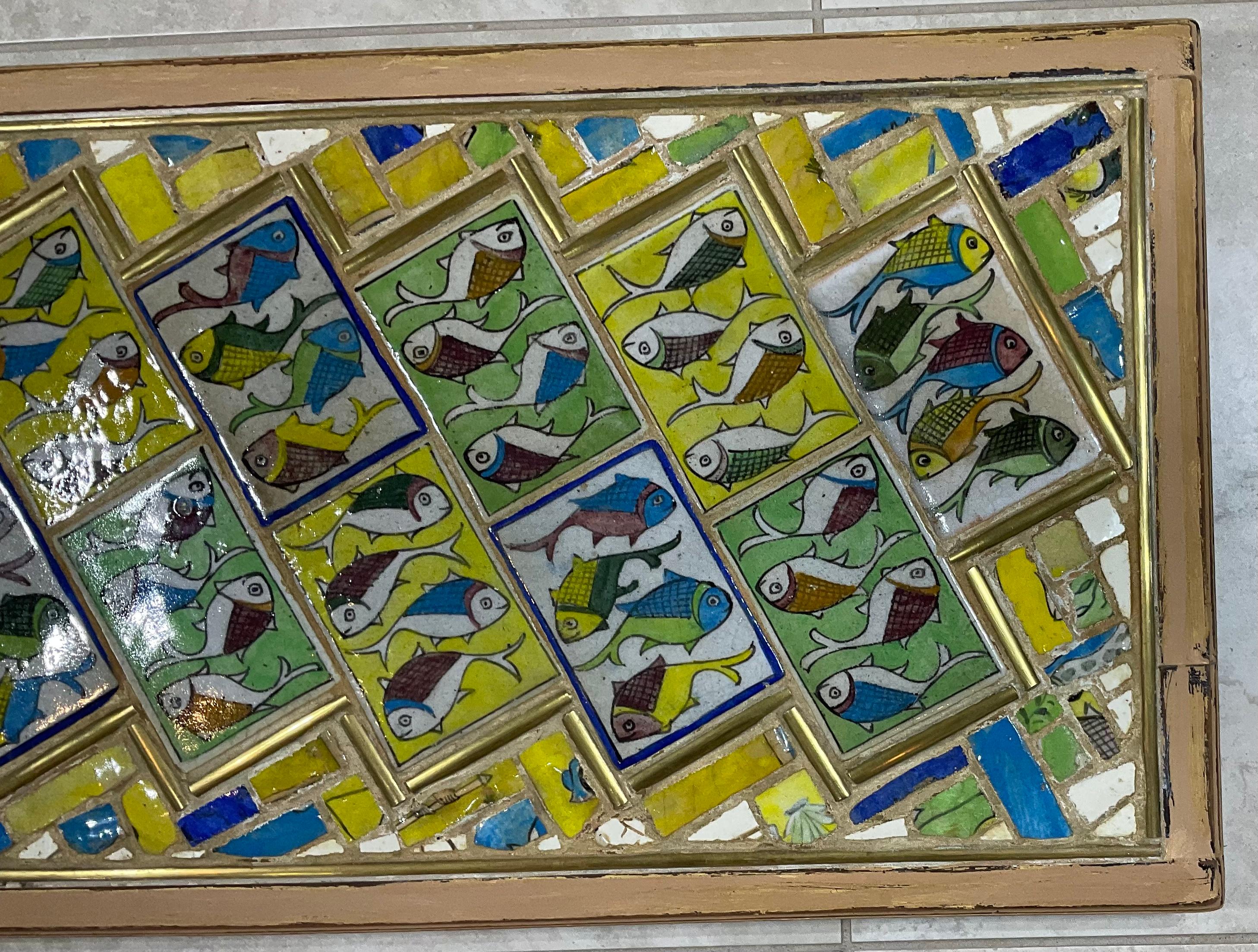 Kachel-Mosaik-Wandleuchter von Joseph Malekan im Angebot 7