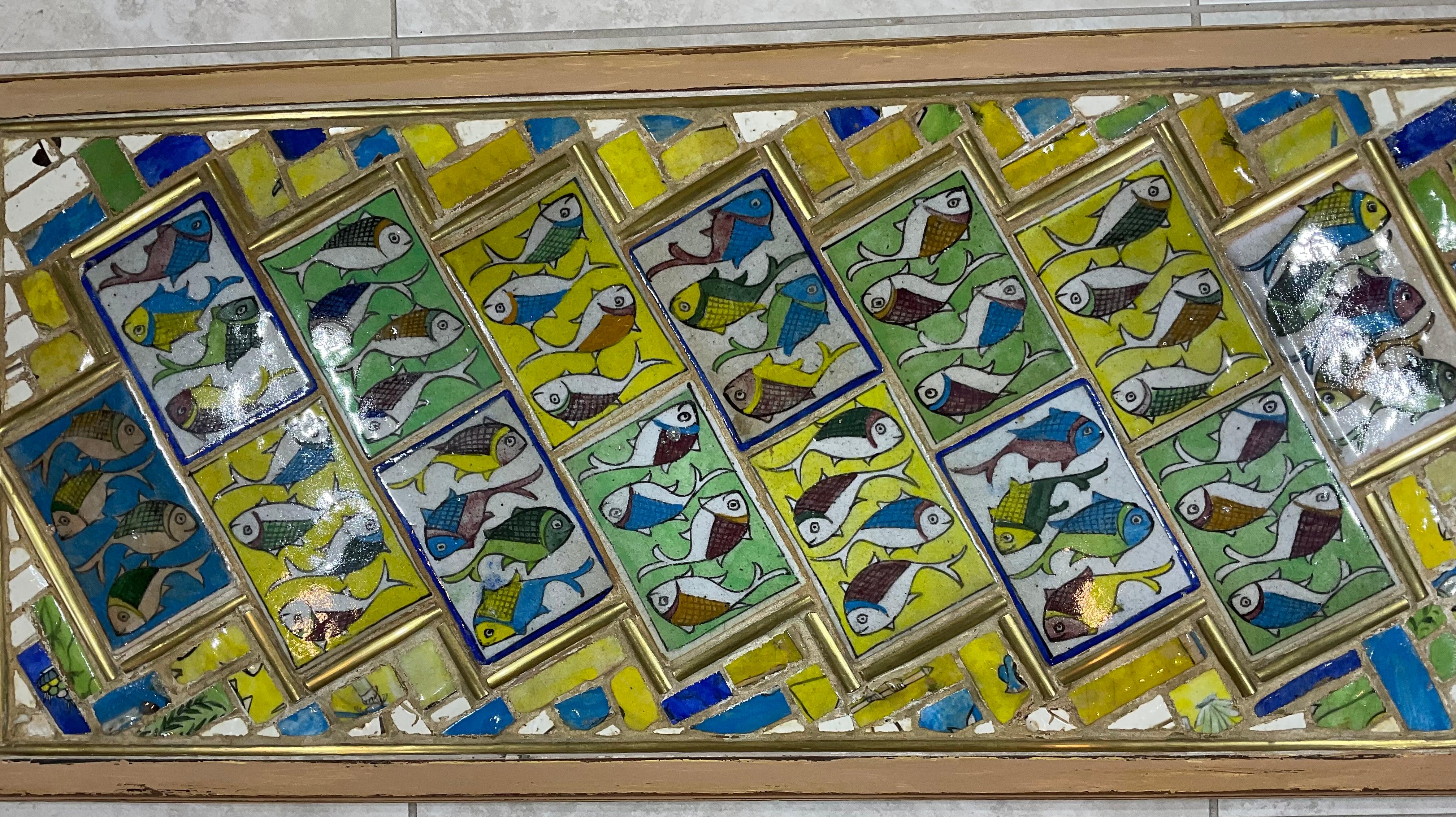 Kachel-Mosaik-Wandleuchter von Joseph Malekan im Angebot 8