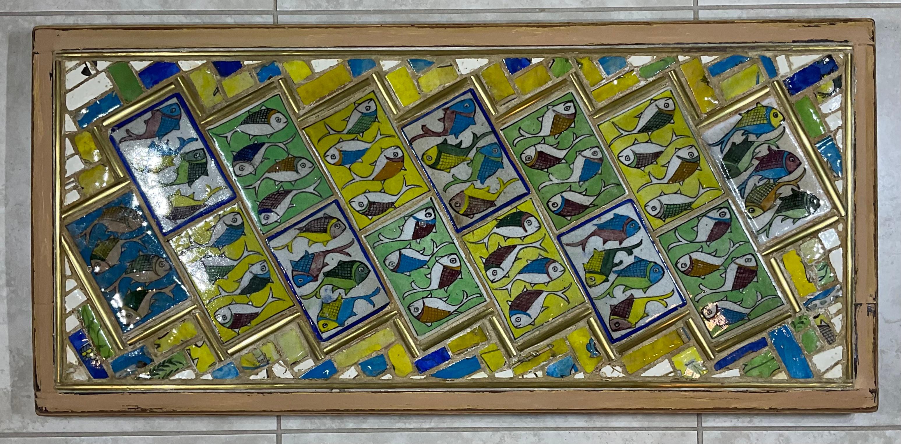 Kachel-Mosaik-Wandleuchter von Joseph Malekan im Angebot 10