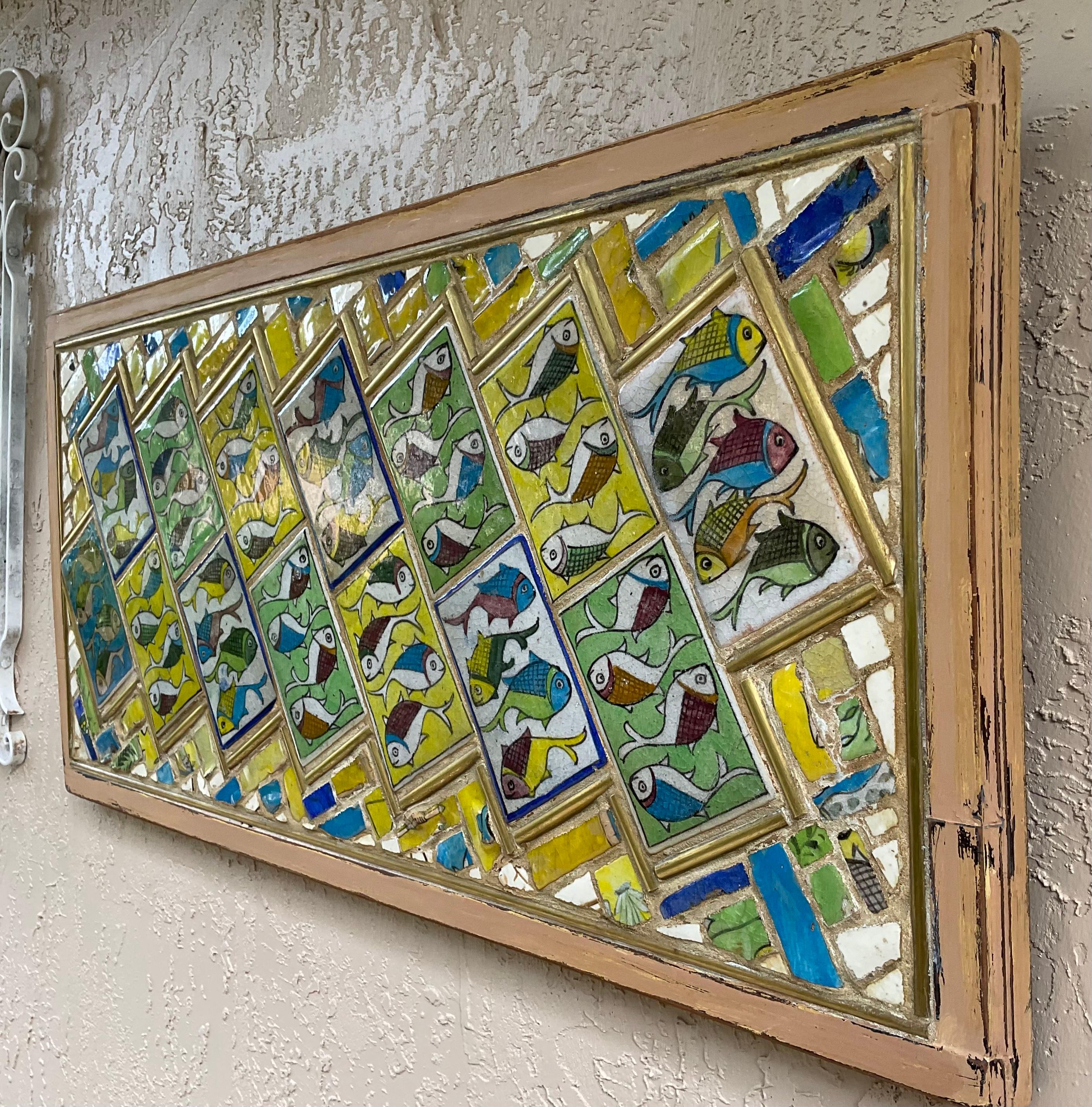 Contemporary Tile Mosaic Wall Hanging by Joseph Malekan For Sale