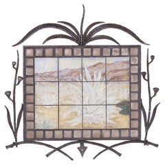 Tile Plaque with Iron Frame