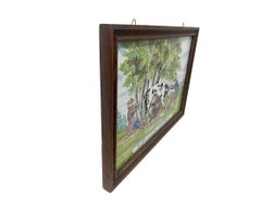 tableau en carreaux avec représentation d'avocats, vers 1900