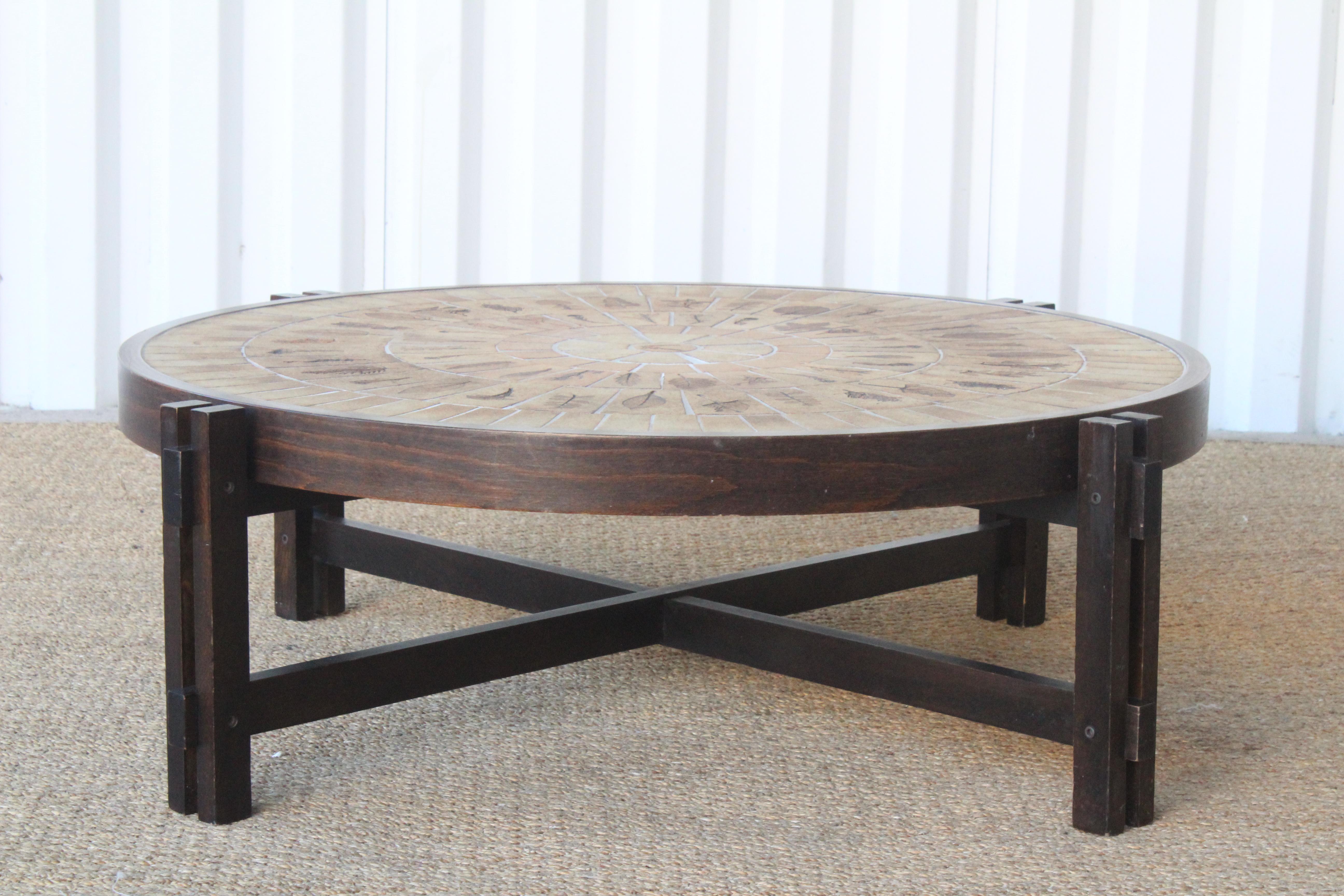 Tile Top Coffee Table by Roger Capron, France, 1960s In Good Condition In Los Angeles, CA