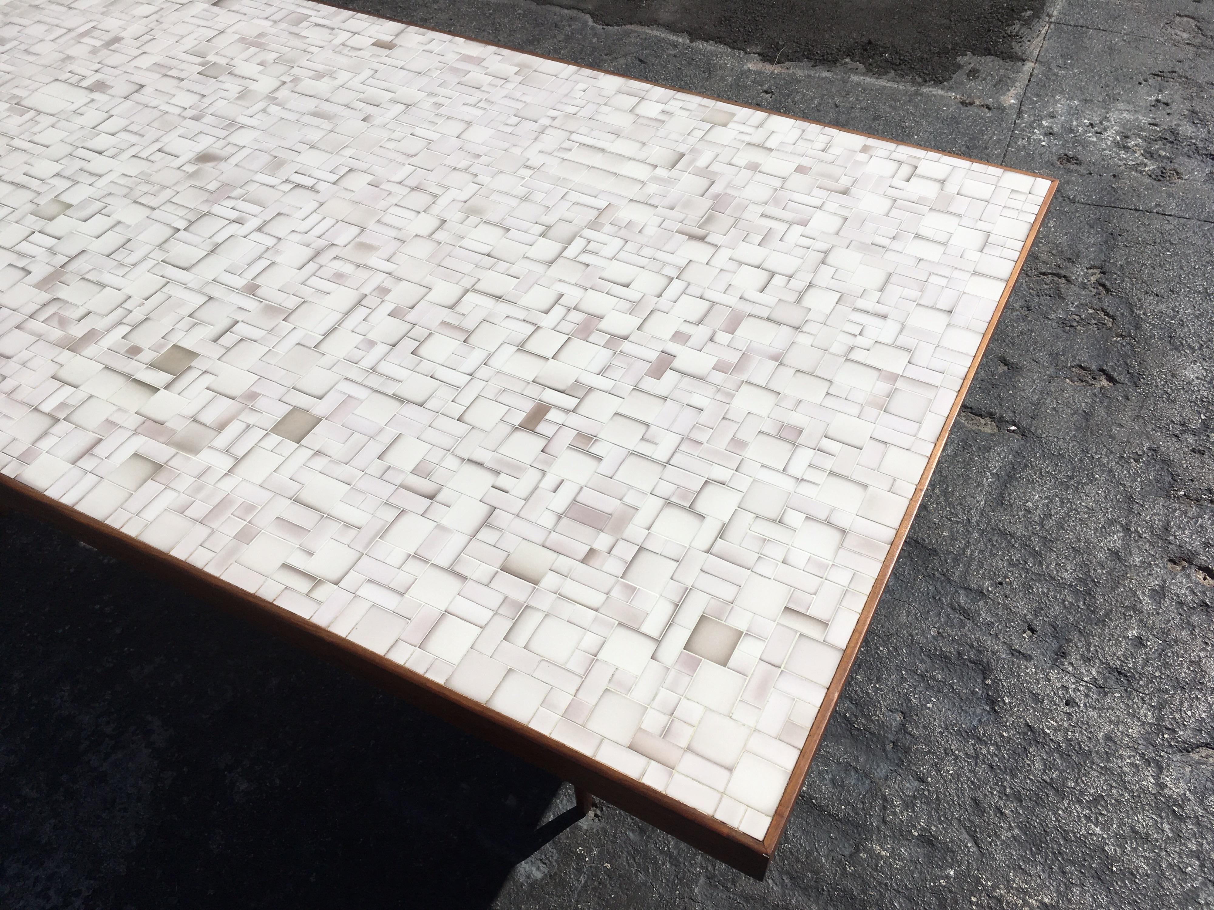 Tile Top Dining Table or Desk in the Style of Gordon Jane Martz, Walnut, Mosaic 6