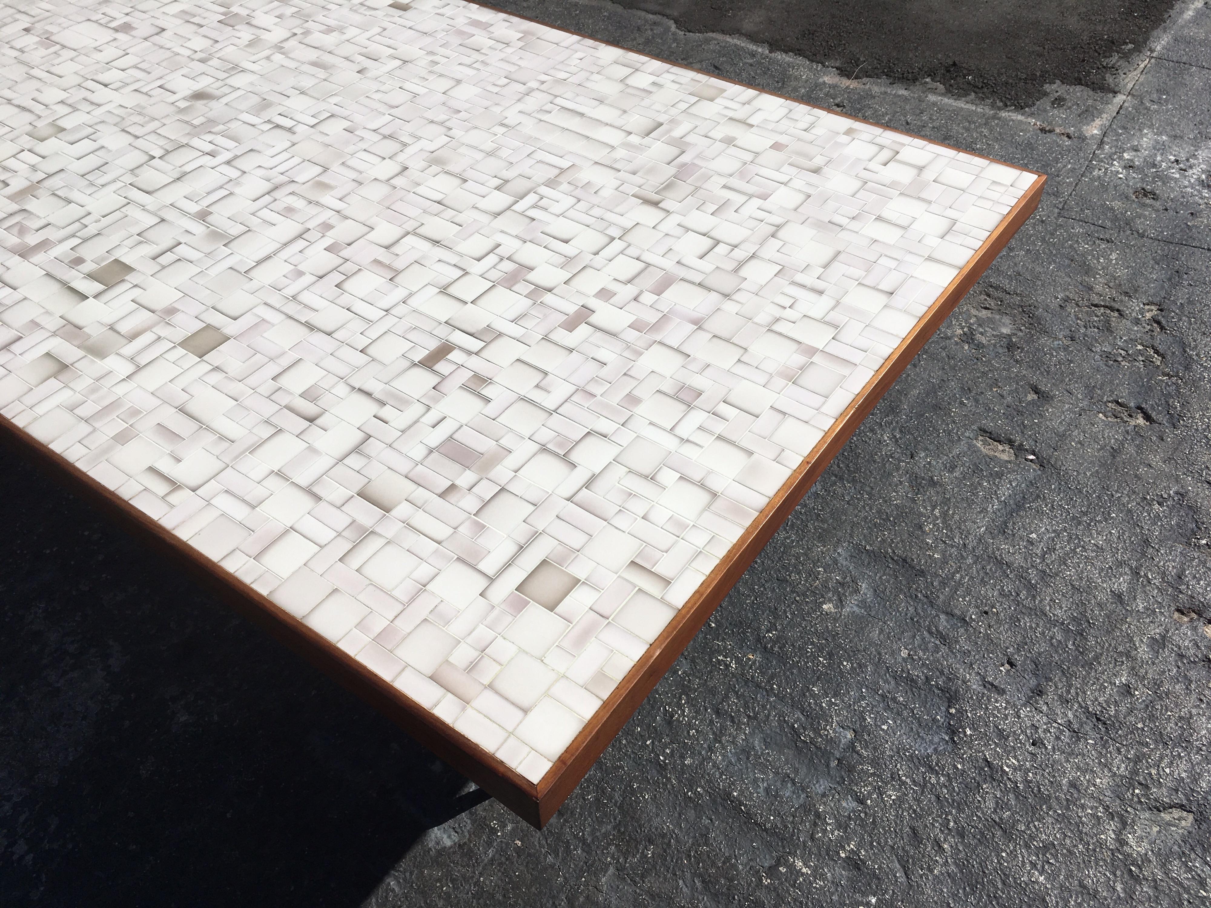 Tile Top Dining Table or Desk in the Style of Gordon Jane Martz, Walnut, Mosaic 7