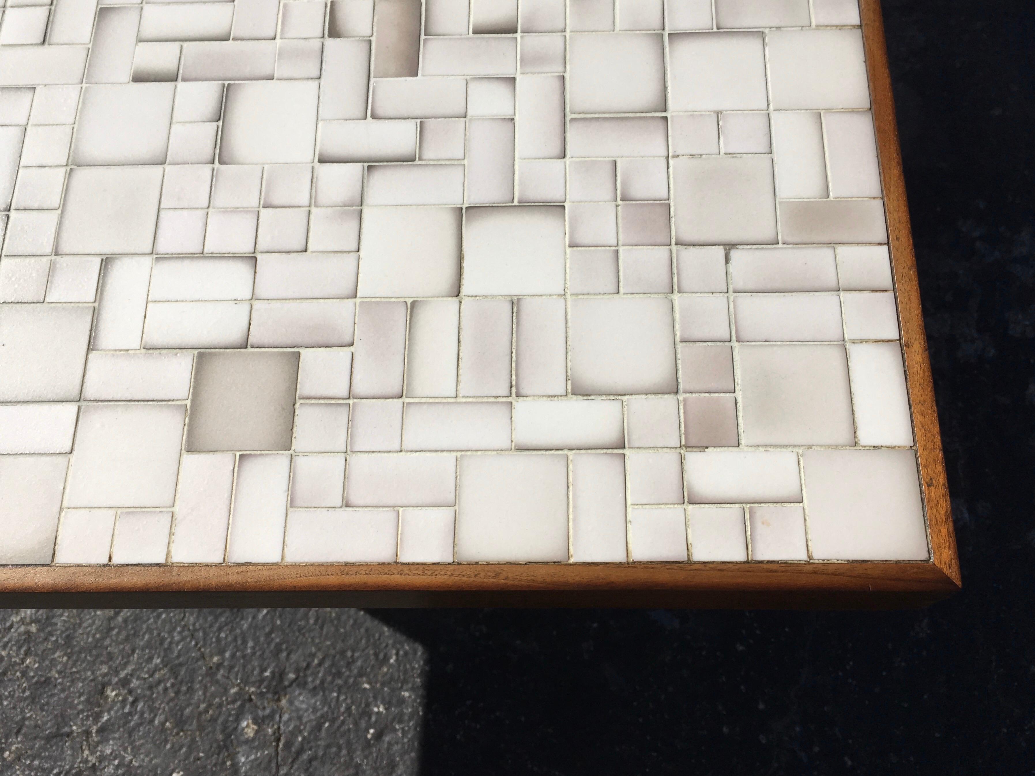 Tile Top Dining Table or Desk in the Style of Gordon Jane Martz, Walnut, Mosaic 10