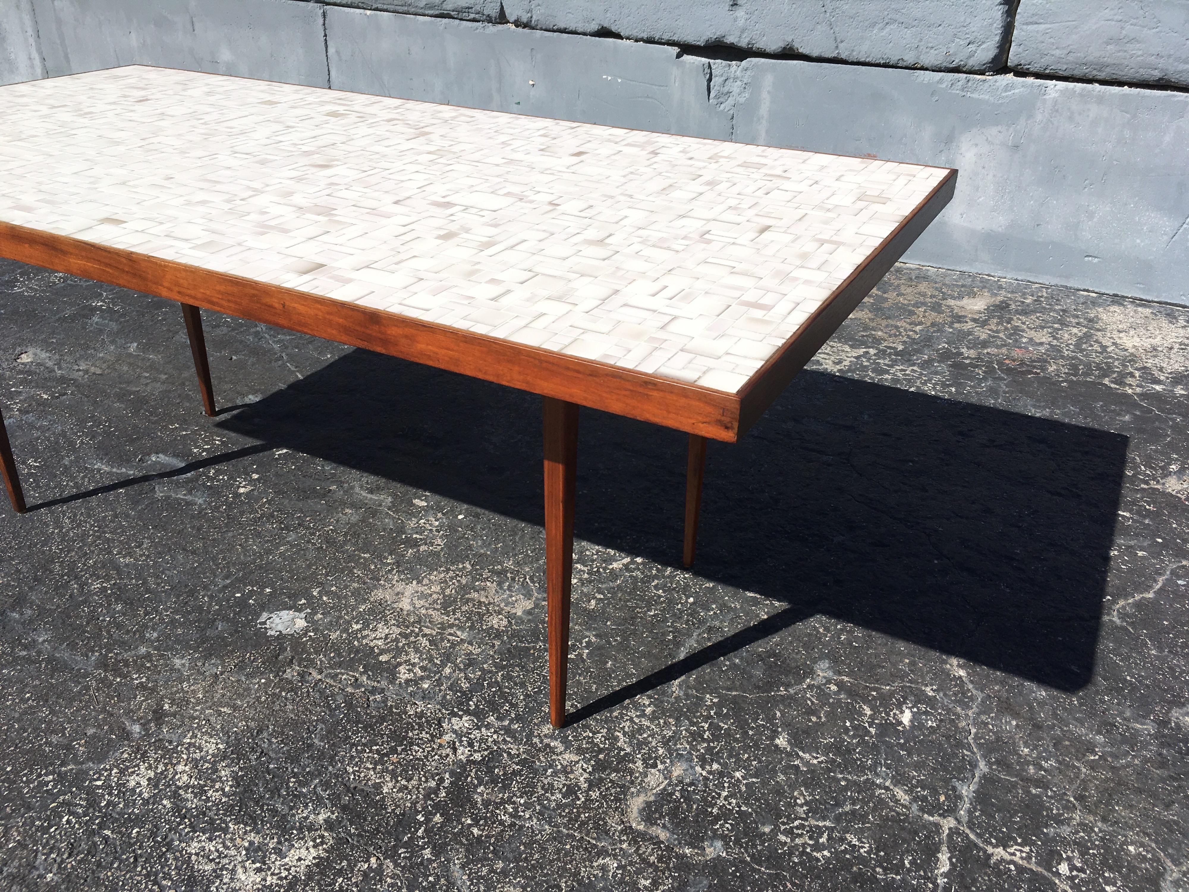 Tile Top Dining Table or Desk in the Style of Gordon Jane Martz, Walnut, Mosaic 2