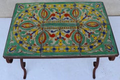 Tile Top Garden Patio Table in the Style of Catalina Pottery