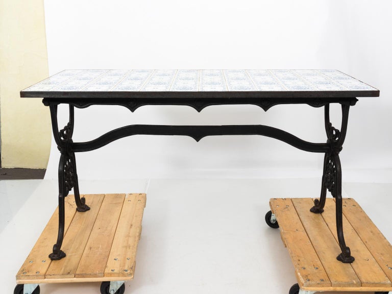 Tile Top Garden Table at 1stDibs