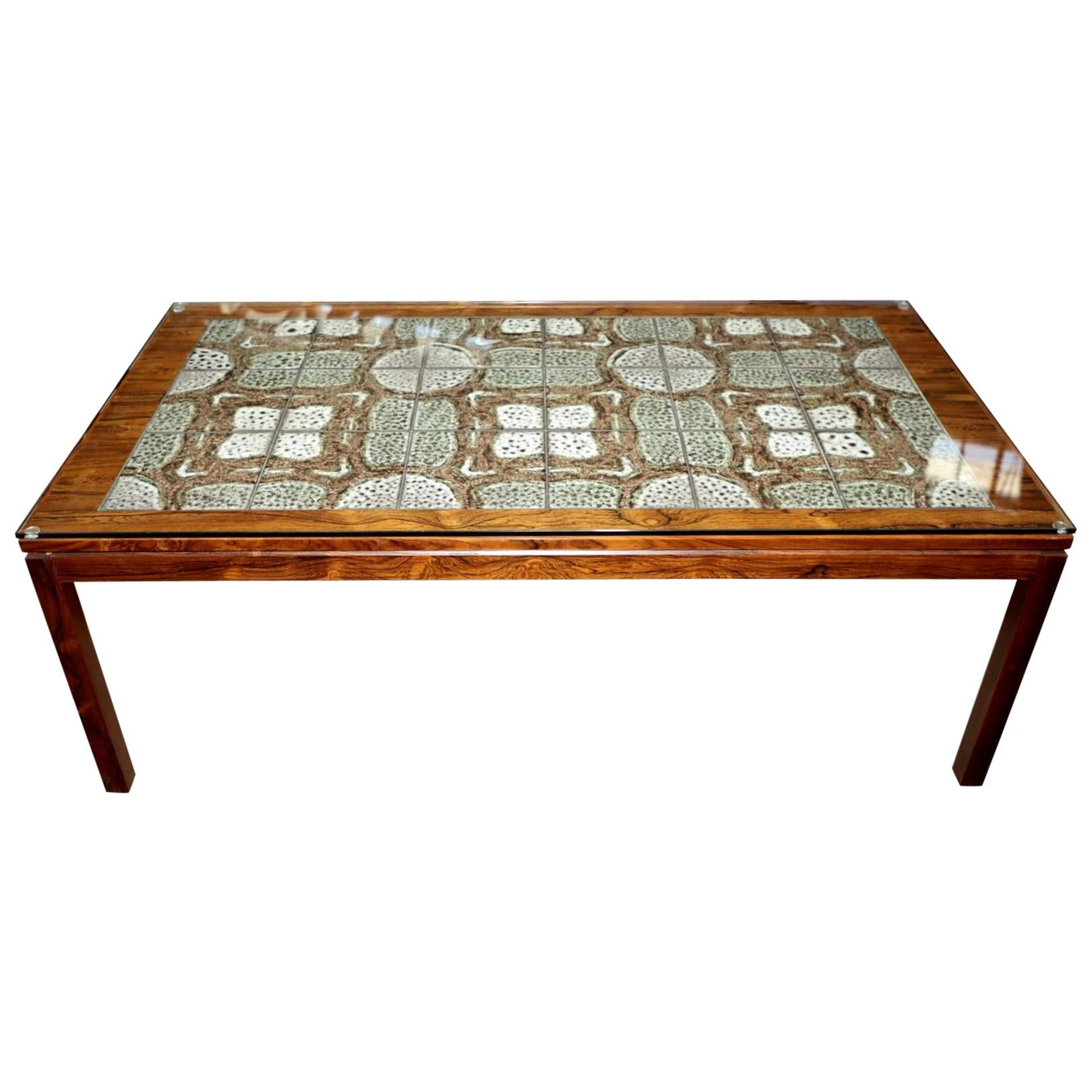 Tile Top Rosewood Cocktail Table