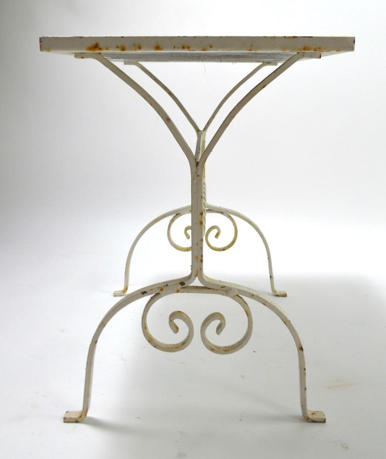 Tile Top Table Plant Stand with Wrought Iron Base 1