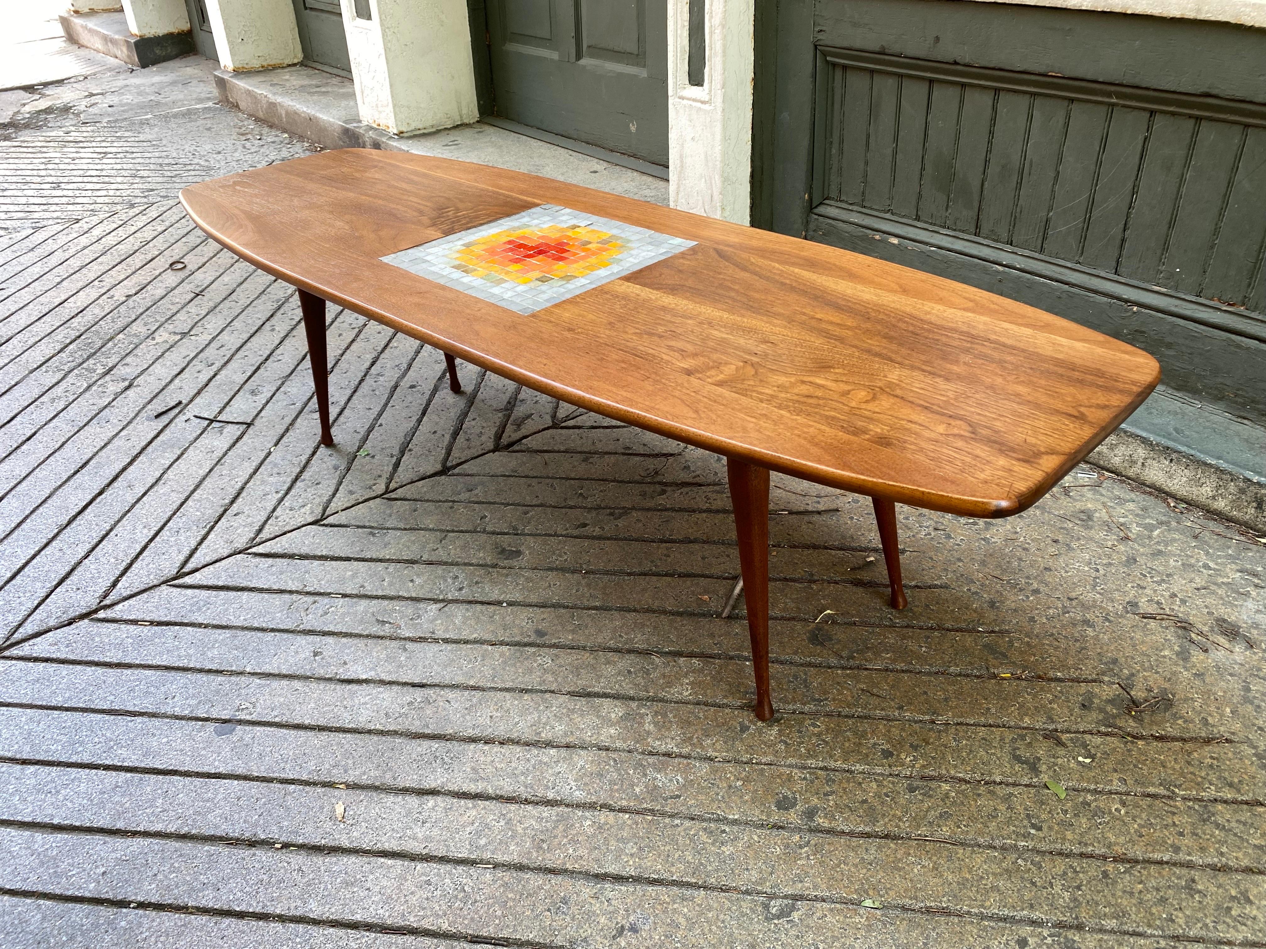 Tile Top Walnut Coffee Table 1