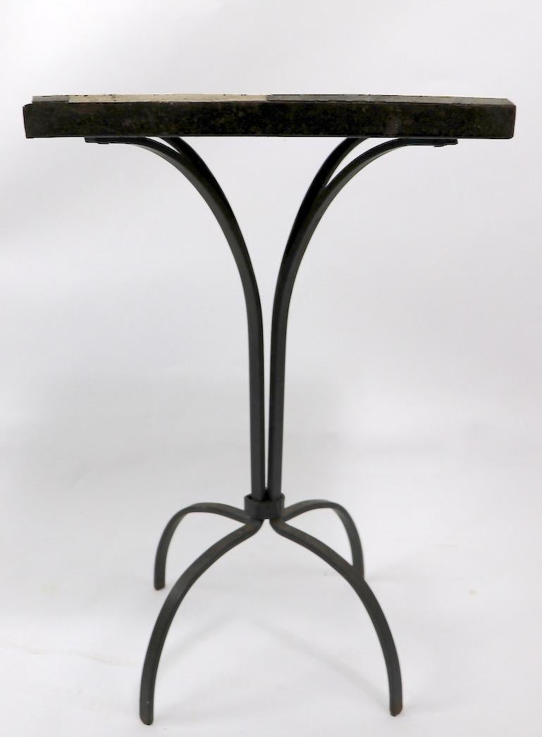 Tile Top Wrought Iron Base Plant Stand Table In Good Condition In New York, NY