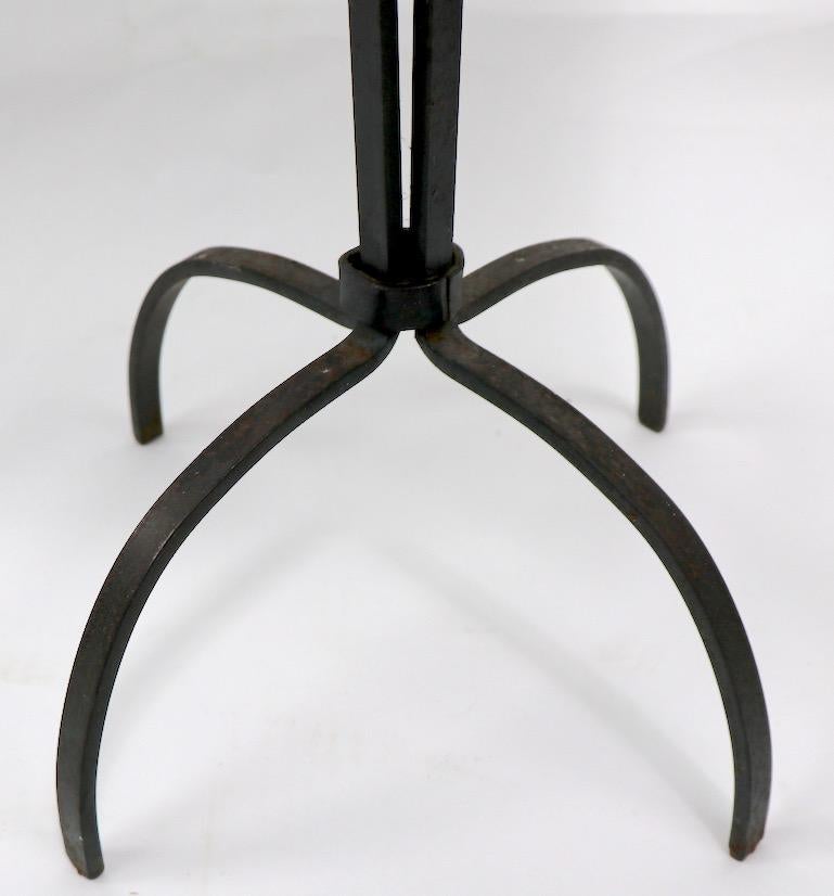 20th Century Tile Top Wrought Iron Base Plant Stand Table