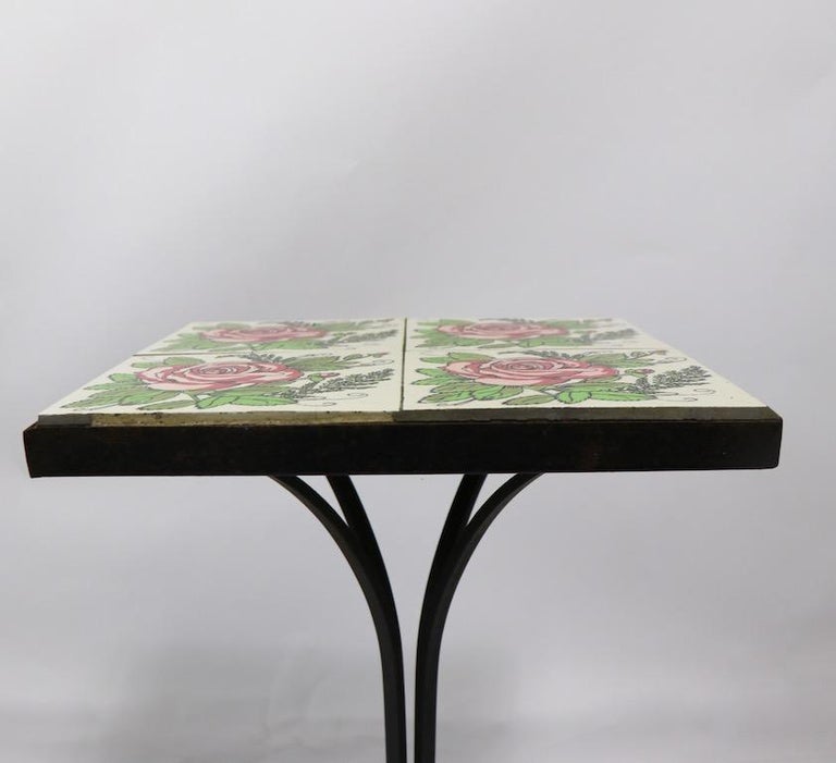 Tile Top Wrought Iron Base Plant Stand Table at 1stDibs | tile top ...