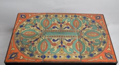 Tile Top Wrought Iron Base Table Attributed to Catalina Pottery