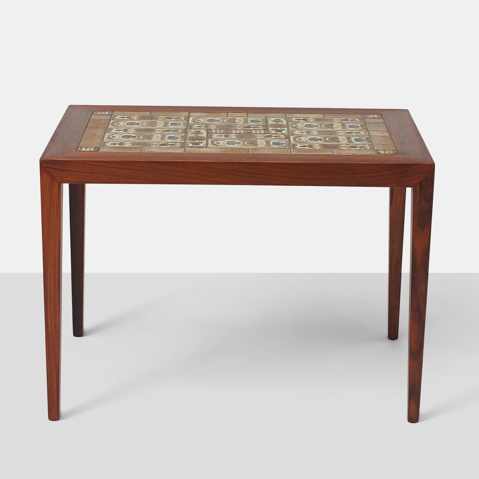 Modern Tile Topped End Table by Severin Hansen Jr. For Sale