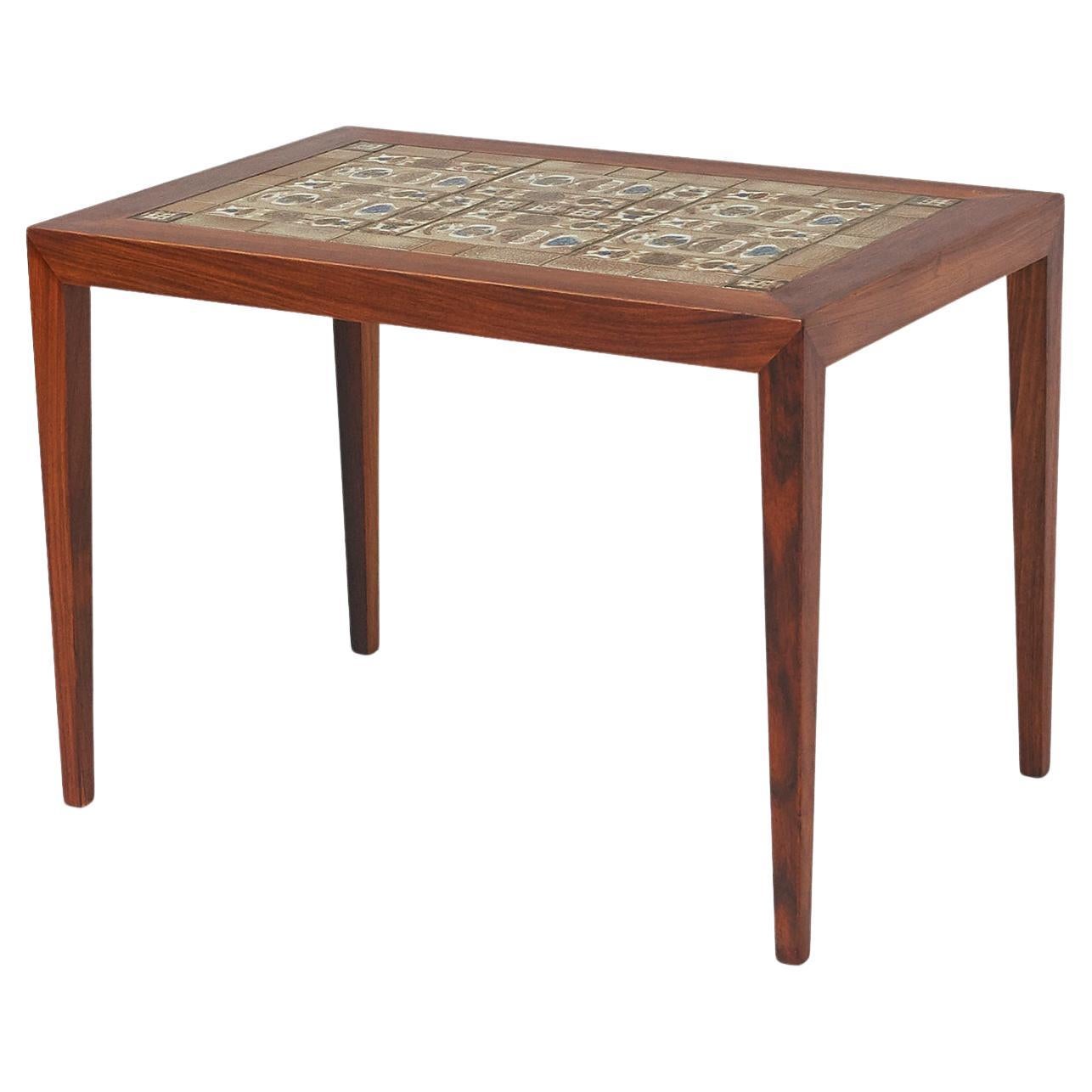 Tile Topped End Table by Severin Hansen Jr. For Sale