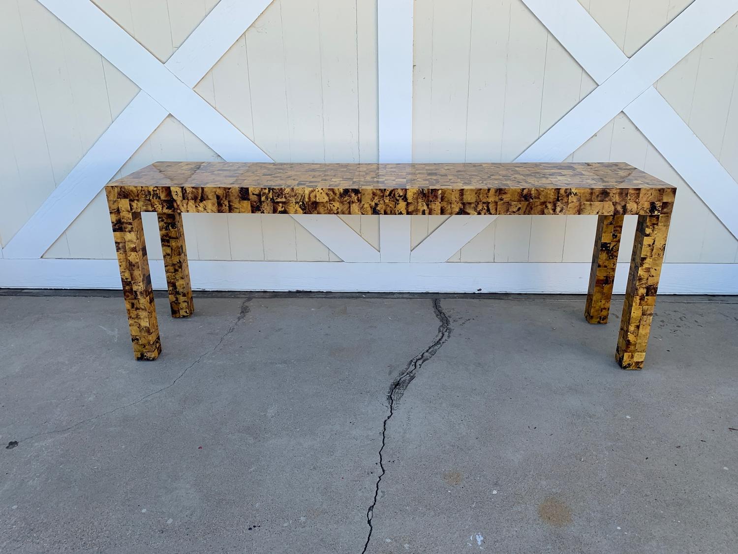 tiled console table