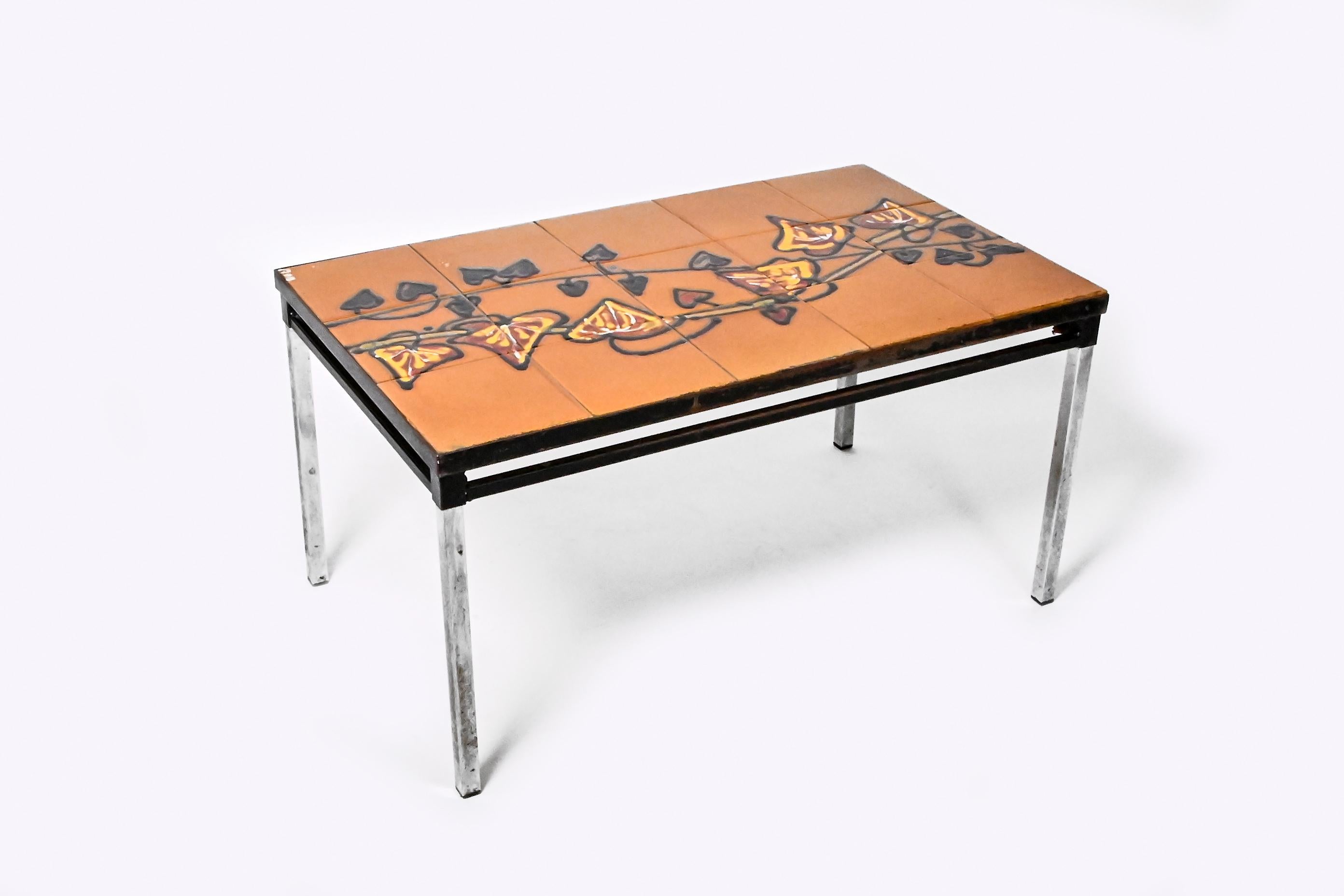 Mid-Century Modern Table basse carrelée belge du milieu du siècle dernier par Adri en vente
