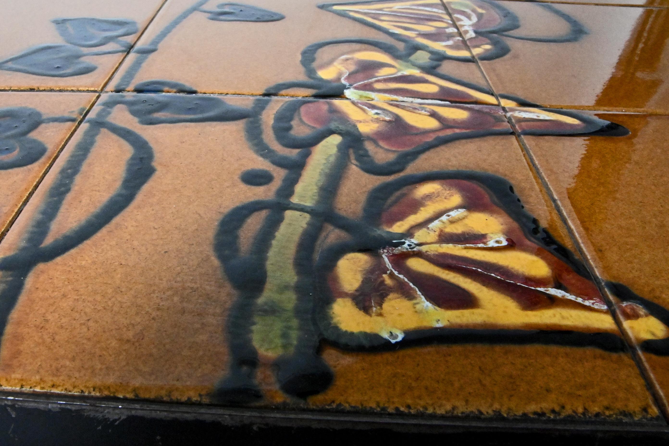 Métal Table basse carrelée belge du milieu du siècle dernier par Adri en vente